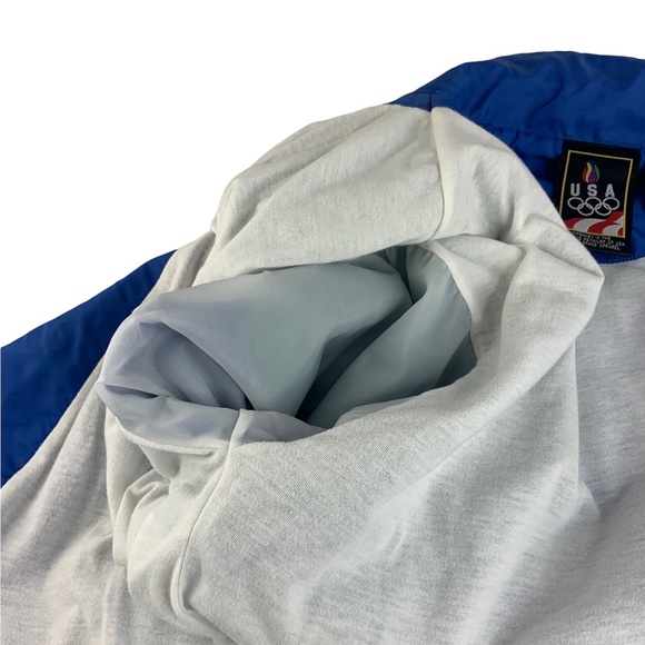 Men’s Vintage Olympics Full Zip Windbreaker by JCPenny Blue Green - Picture 3 of 7